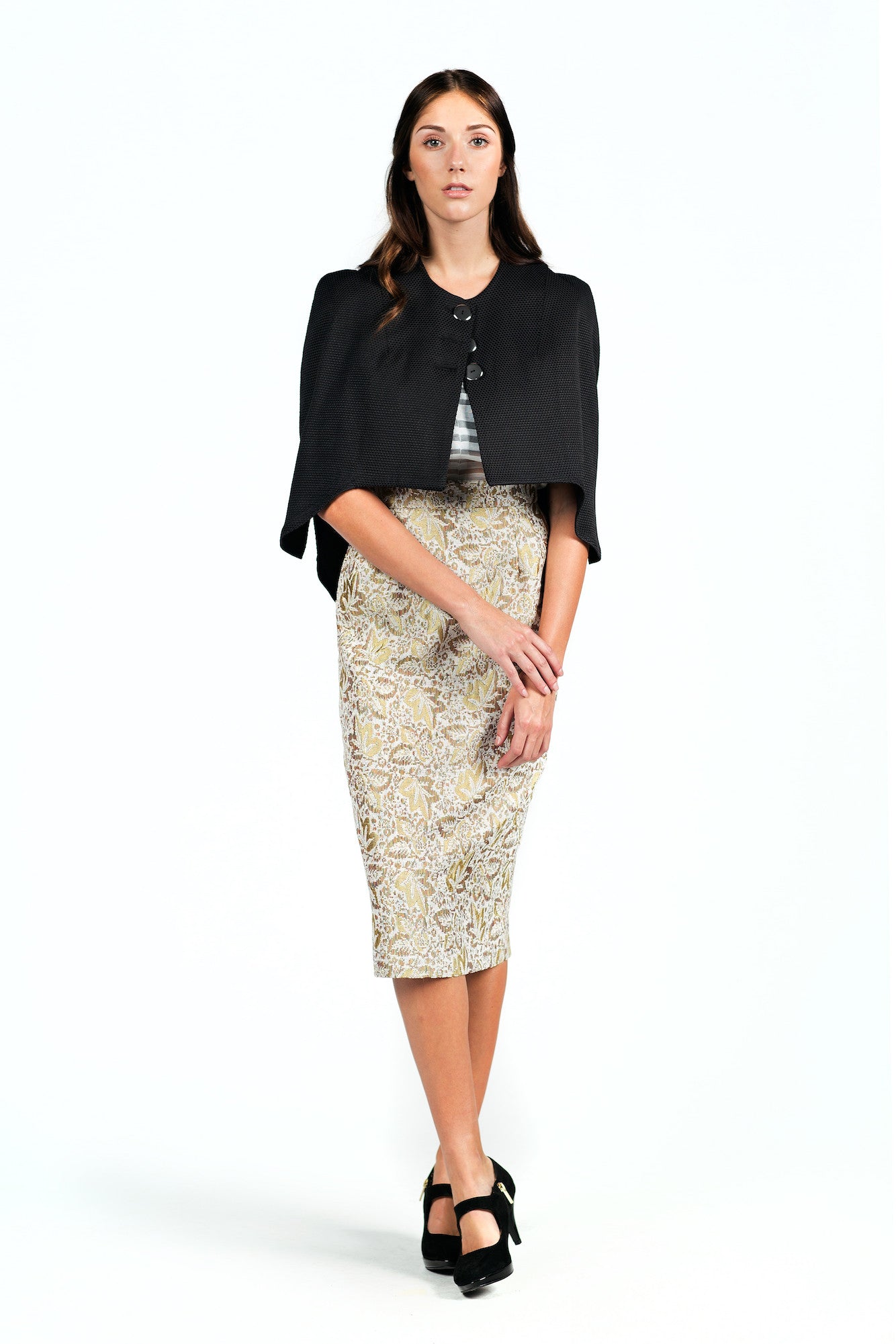 Textured High-waisted Pencil Skirt for All Seasons - Steve Guthrie - 2